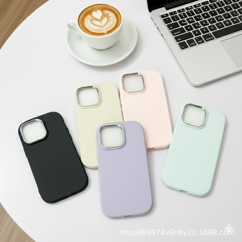 胖墩墩电镀框磨砂素材壳 适用三星A17/A07 大孔全包椭圆TPU手机壳