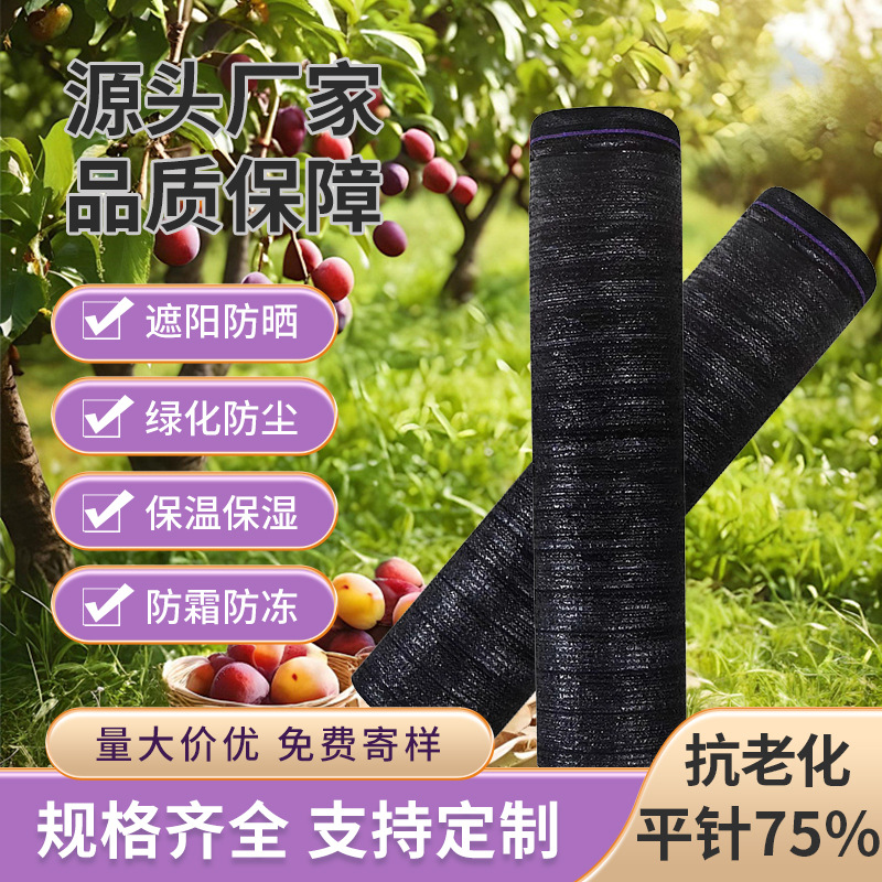农村院子遮阳网黑色抗老化加厚加密防晒隔热网夏季庭院户外遮光网