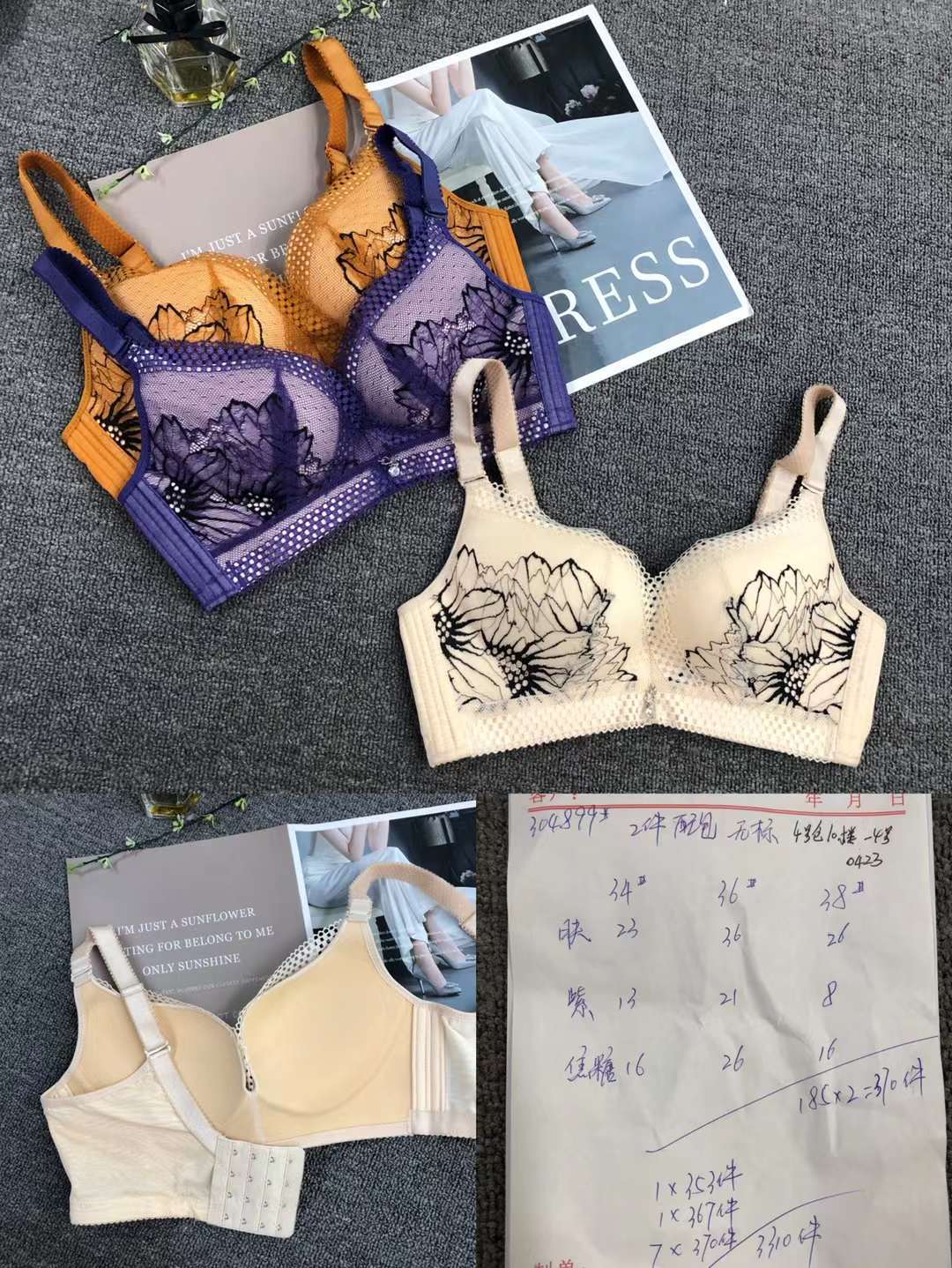 Colección de pecho push-up ajustable de cuatro pechos de alta calidad cómoda sin costuras inalámbrico superior delgada inferior ropa interior gruesa sujetador de mujer