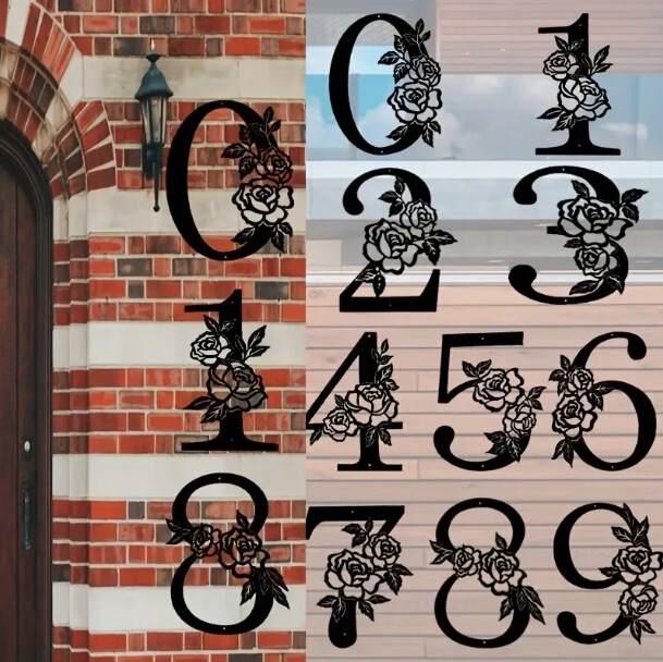 1pc Metal Flower Digital Wall Art Suitable for House Front Door Modern Door Number Outdoor Mailbox Number 1pc Metal Flower Digital Wall Art Suitable for House Front Door Modern Door Number Outdoor Mailbox Number