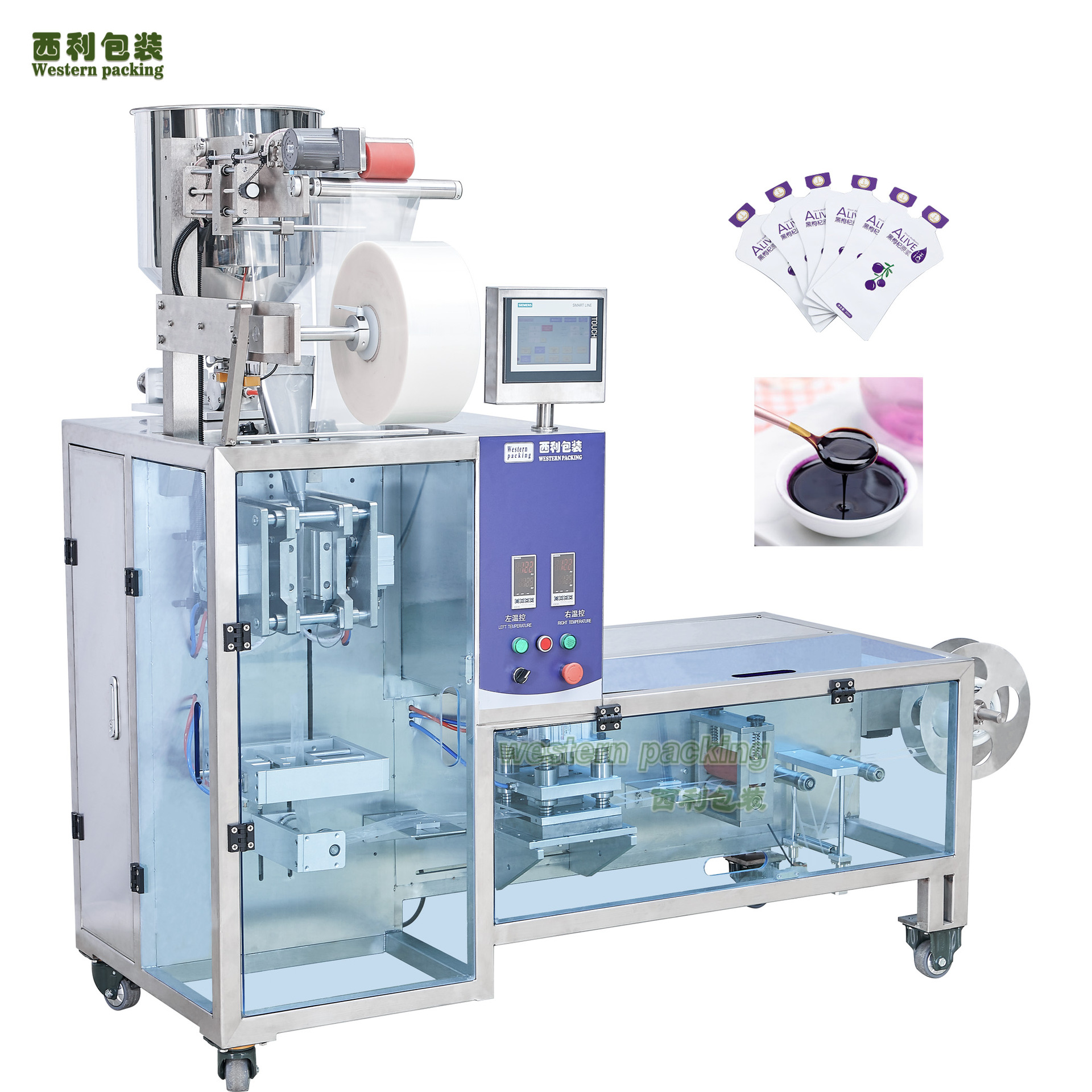 自动化液体包装机小克重异形袋圆角包装机食品三边封立式包装机