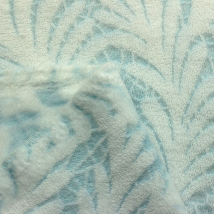 全涤双色双面印花法兰绒芦苇烧花法莱绒烂花法兰绒布服装家纺面料