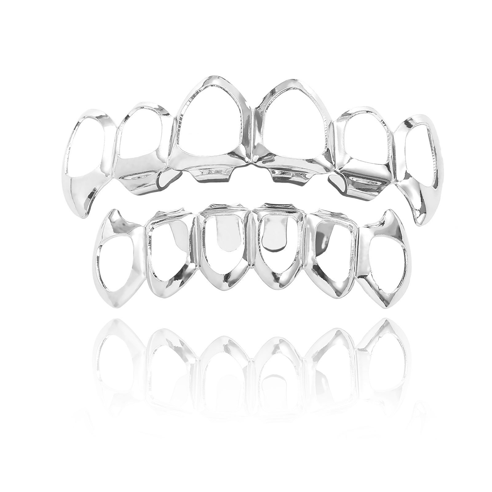 Europeo y americano nuevo hip hop personas real chapado en oro tirantes cóncavo-convexo Plaid textura hip hop tirantes grandes dientes de oro