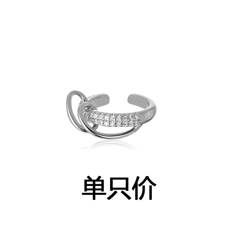 Pendientes de clip sin perforación, circón brillante, estilo europeo y americano, super flash, lujo ligero para mujer