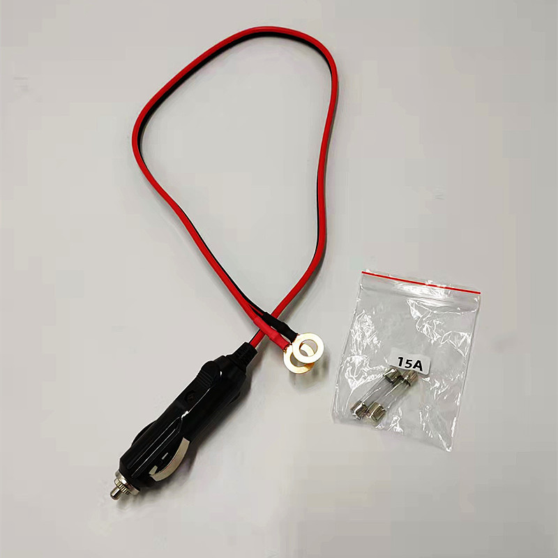 Bakelite cigarette lighter 12/24V car charger extension cable cigarette lighter male plug battery clip cigarette lighter with O-shaped terminal