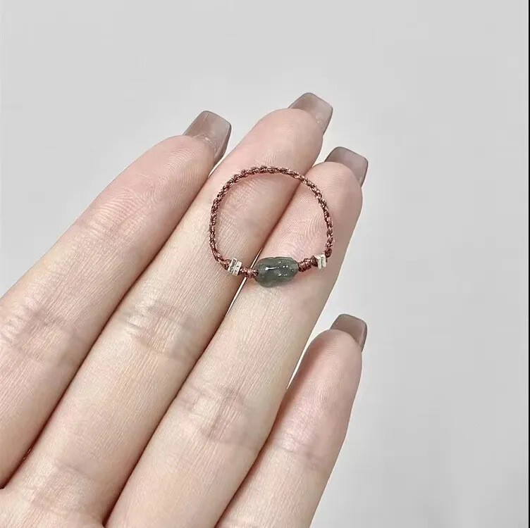 「Butterfly Dream」新しい中国風の蝶の花編み込みリング赤いロープ編み込み人差し指リング女性の甘いスタイルリング|undefined
