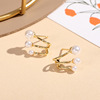 Advanced design earrings from pearl, Korean style, simple and elegant design, light luxury style, trend of season, wholesale