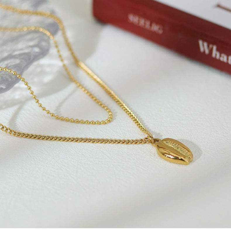 Fashion Shell Titanium Steel Plating Layered Necklaces 1 Piece