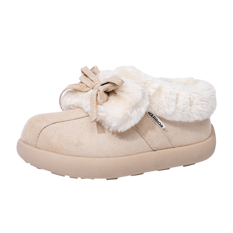 Retirada botas de nieve de arco sólido de invierno para mujeres nuevos zapatos de algodón caliente de alto bajo zapato de pedaleo