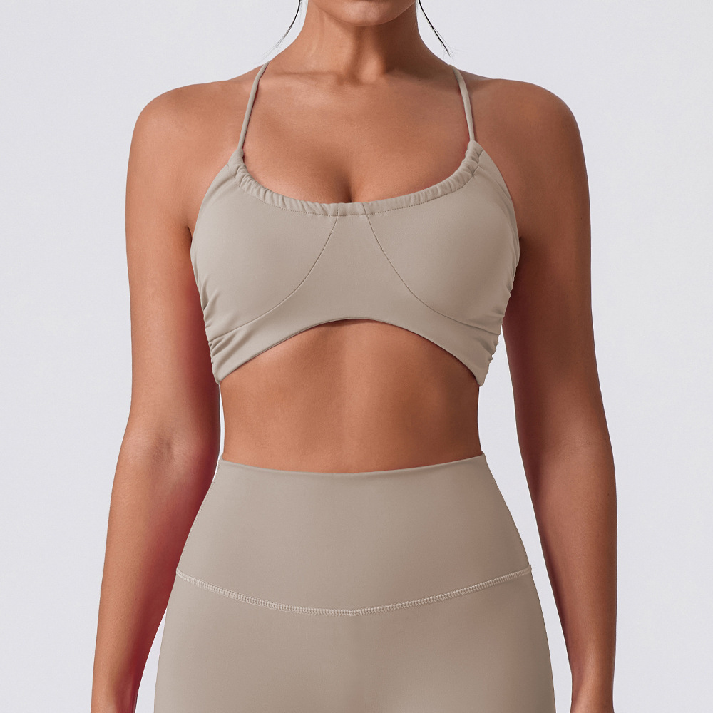 ropa interior deportiva de secado rápido para correr antichoque anti-caída chaleco de bra de fitness chaleco de yoga con cojín de pecho integrado