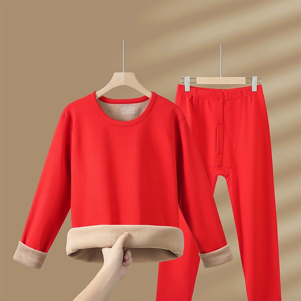 Round neck sherpa suit [men’s red]