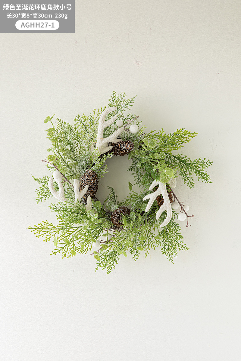 Árbol de Navidad blanco cornisa Garland ratán decoración ins Mori Garland accesorios fotografía planta verde boda ceremonia Decoración