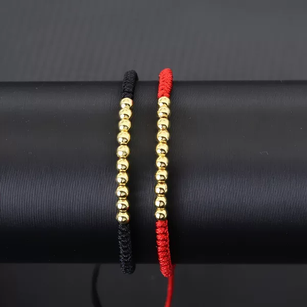 Red Woven Bracelet, Niche and Simple Style, Adjustable Red Bracelet with Round Beads for the Year of Birth