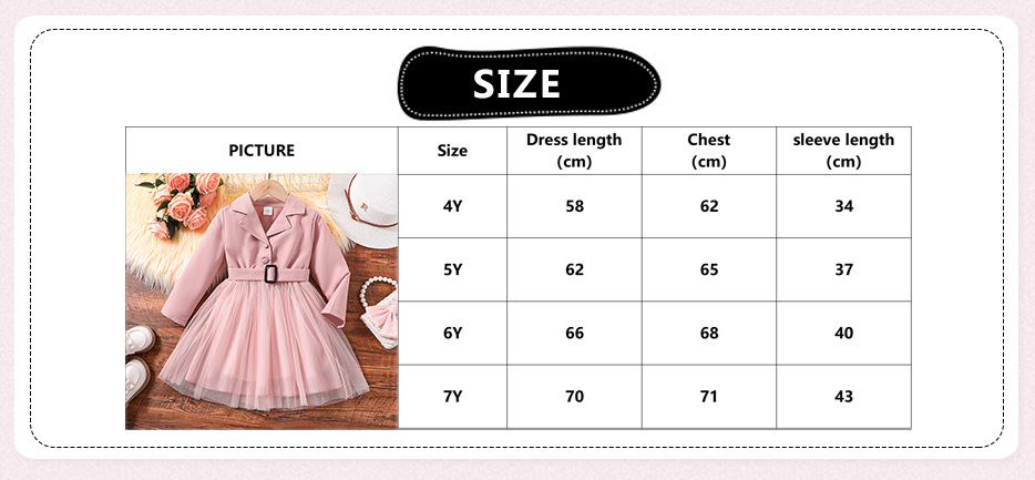 Kinder Neue Frühjahr Modische V-ausschnitt Lange ärmeln Spliced ​​Mesh Prinzessin Koreanische Ausgabe Mädchen Kleid_voghion.com