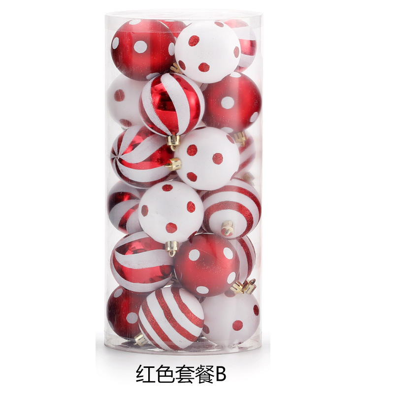 Decoraciones de Navidad pintadas 6CM Boleta de Navidad Set Colgante de árbol de Navidad Decoración de ventanas Año Nuevo