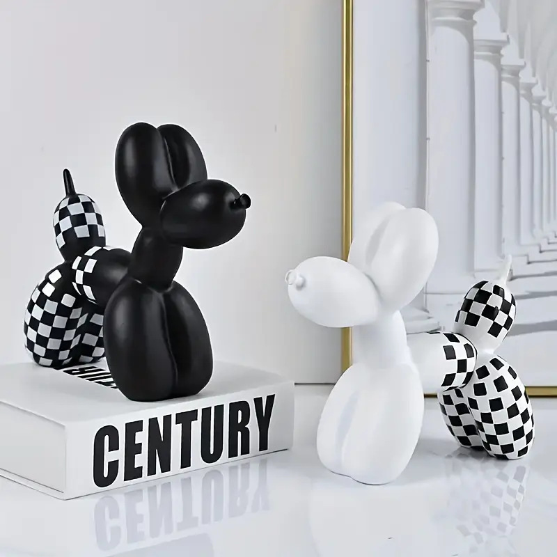 Modern Art Black and White Balloon Dog Ornaments Home Tv Cabinet Wine Cabinet Living Room Entrance Office Decoration Furnishings