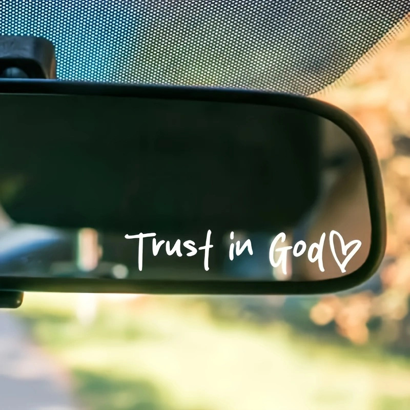 Trust in god相信上帝汽车后视镜贴纸，信仰耶稣上帝汽车字母贴纸