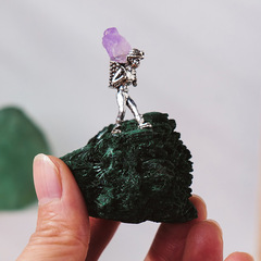 Natural Crystal Ore Mine Worker Creative Copper Art Mineral Sample Nordic Creative Home Decor Shelf Accent Wholesale