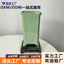 定制兰草盆仿陶瓷树脂花盆带托盘颜色贴标工厂定制高质量花盆高端