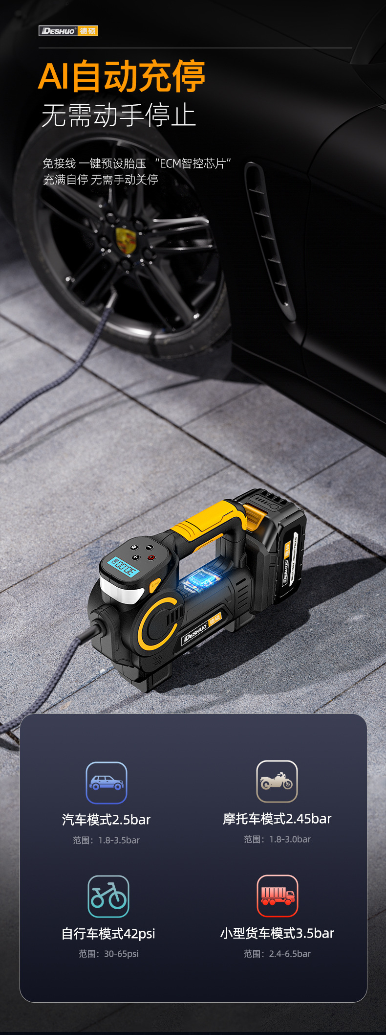 Car Inflator Portable Car Inflator Car Tire Outdoor Electric Inflator High Pressure Inflation