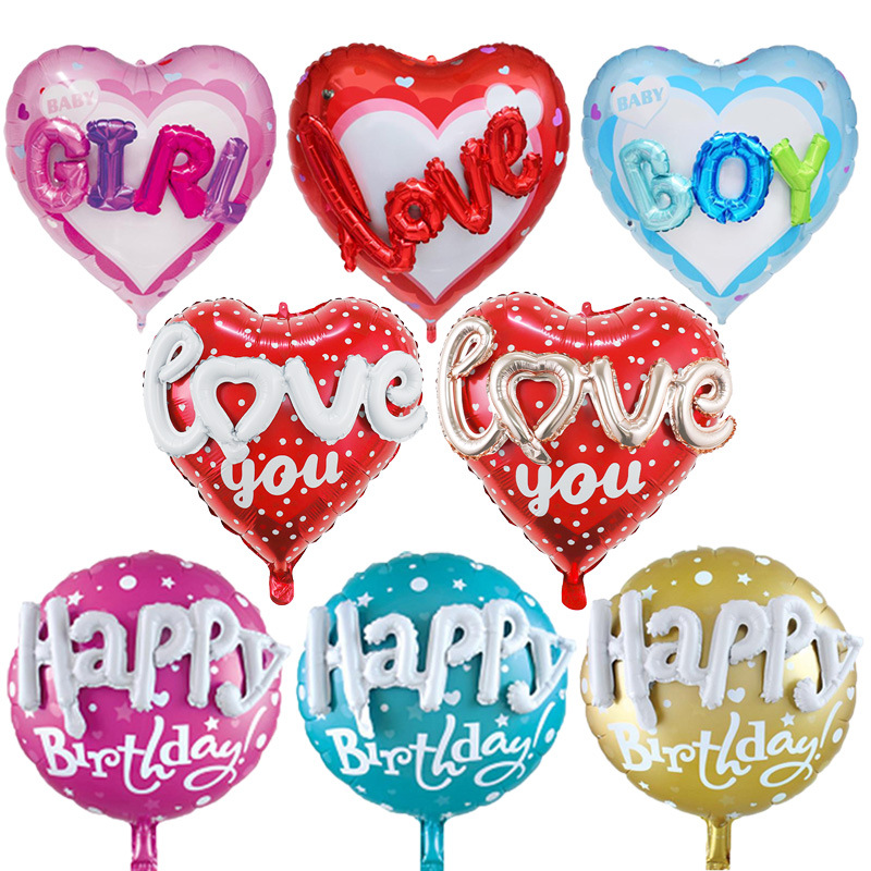 Valentine's Day Birthday Round Letter Heart Shape Aluminum Film Party Balloons 1 Piece display picture 1