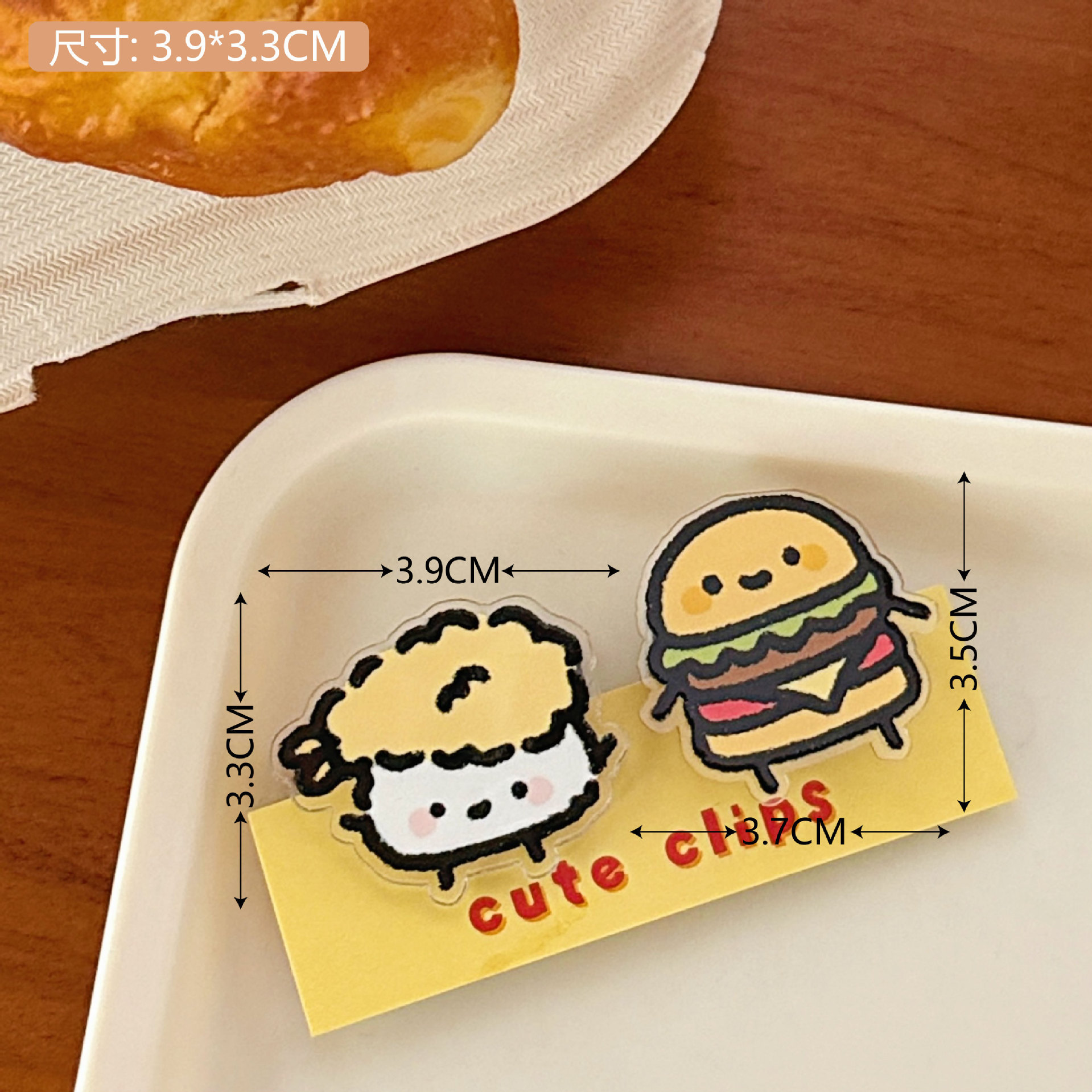 Creativo encantador dibujos animados regalo de decoración papelería sello clip acrílico para chicas