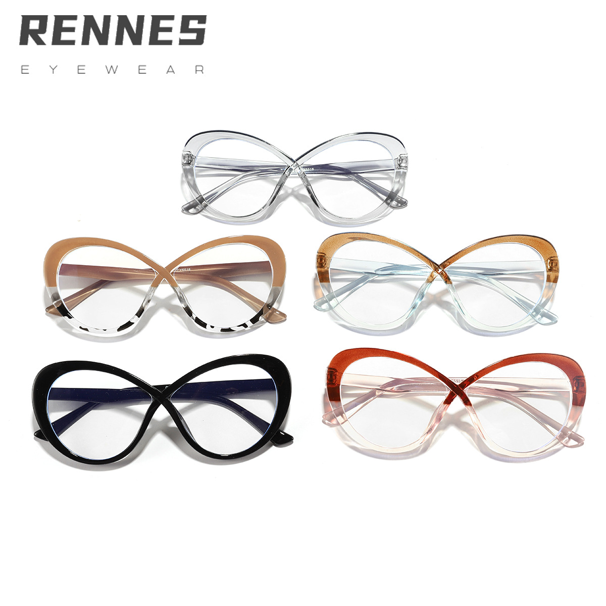 Nuevo marco ovalado cruzado transfronterizo, gafas anti-luz azul de color en contraste, celebridades de Internet, el mismo modelo, pequeñas gafas de sol para exteriores