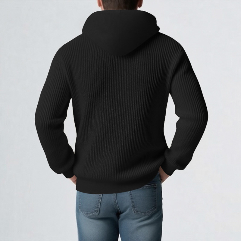 Herren Herbst und Winter Herrenpullover Jugend Kapuzenpullover Herren Einfarbig Lässig All Match Strickpullover Jacke_voghion.com