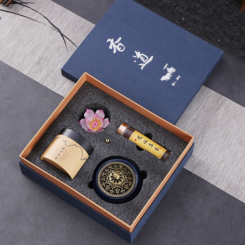 陶瓷香炉香道礼盒套装檀香线香打篆熏香炉茶道莲花香插香具香薰炉