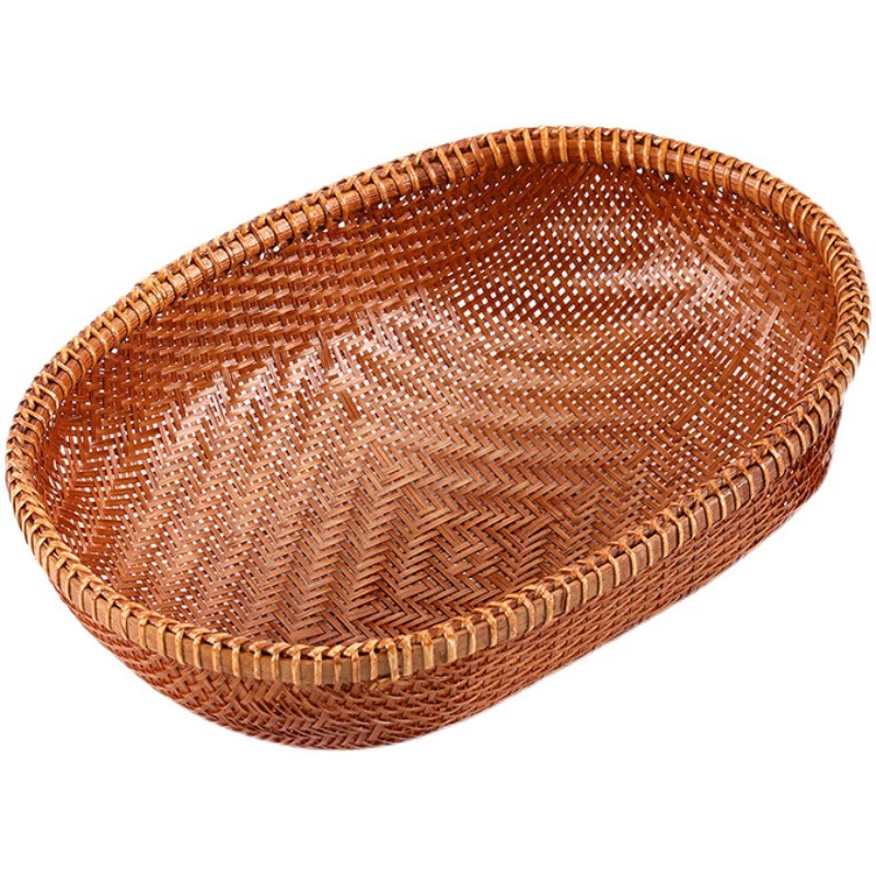 Изящная плетёная корзина для хранения бамбук чайные церемонии поднос для чая, корзина для фруктов, бамбуковая пылесборник, корзина для овощей, хозяйственная корзина