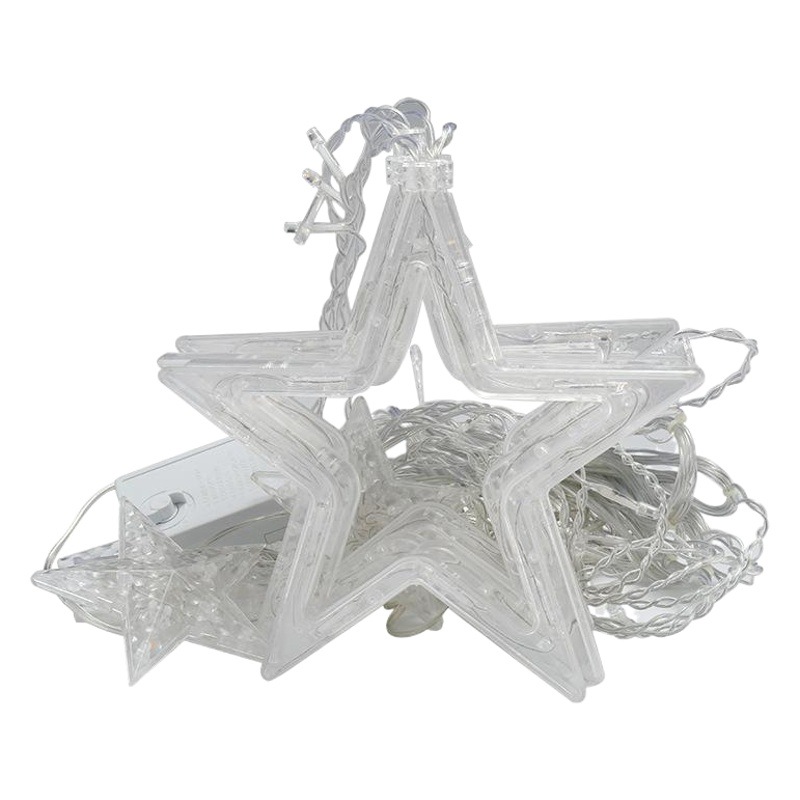 Fabricante led estrella luna luz de cortina luz decorativa control remoto solar luz de estrella luz de campamento al aire libre luz de cadena al por mayor