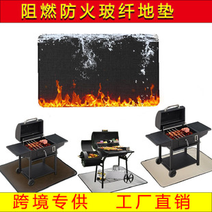 Flame Retardant Barbecue Mat Outdoor Picnic Mat Flame Retardant Fire Retardant Mat High Temperature Resistant Fiberglass Silicone Protective Mat
