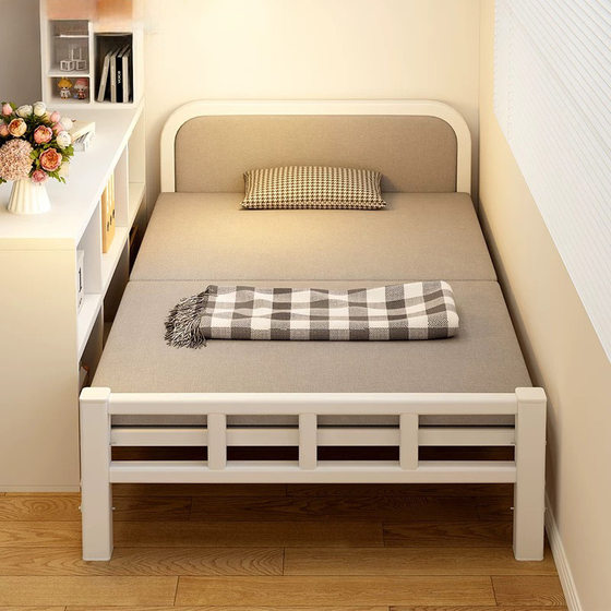 Folding Bed Single Bed Lunch Break Bed Home Rental Small Bed Simple Hard Board Bed Double Bed Temporary Accompanying Bed