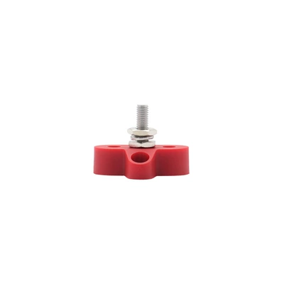 12-48V automobile ship yacht machinery equipment heavy duty single double wire terminal single column connection screw connection bolt (Power supply, ignition system accessories) - m6-single-connection-bolt-red-one
