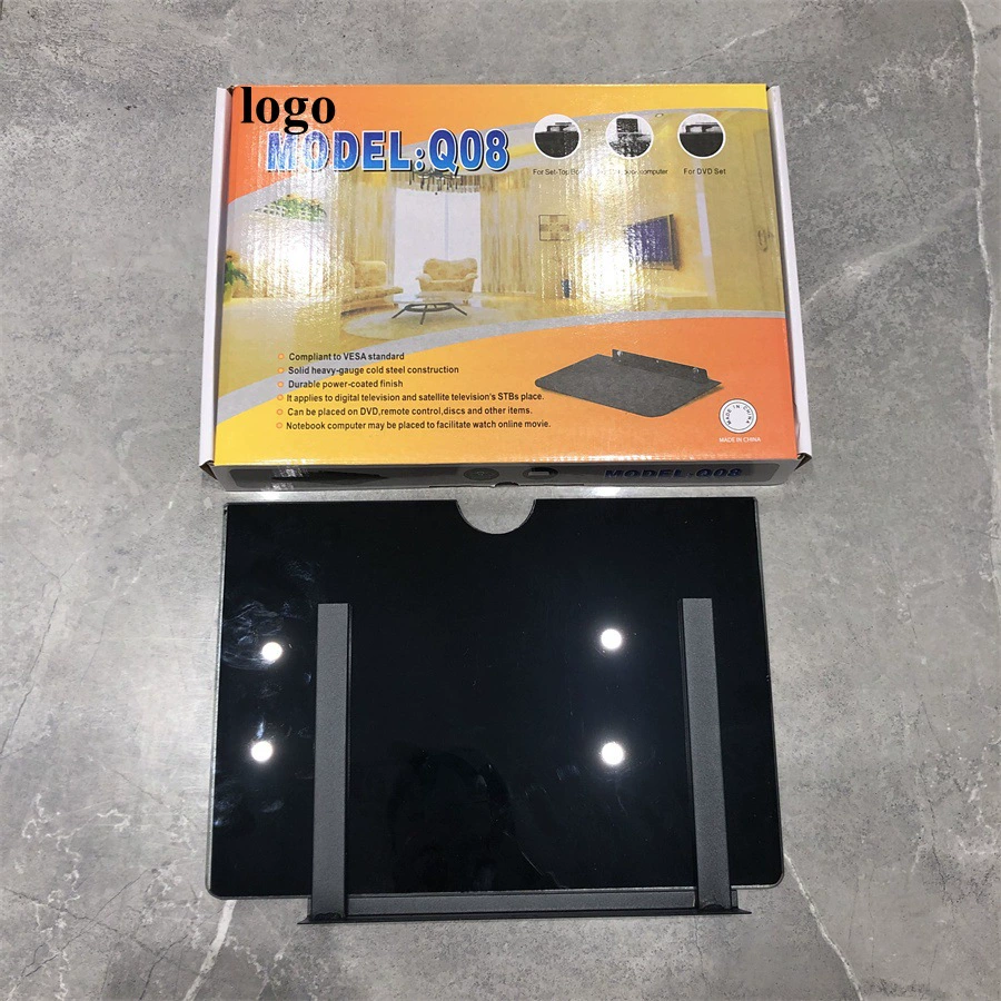Фабрика оптом Малый размер Q08 большой Q08DVD установить верхнюю коробку кронштейн закаленное стекло стойки держатель телефона