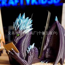 跨境新品飞龙书挡摆件3D打印冰棘龙书立奇幻风图书馆桌面工艺礼品