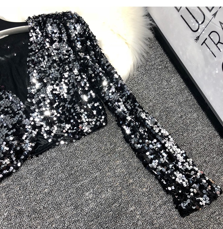 Women's Gender Women's Coat Long Sleeve Blazers Sequins Streetwear Solid Color