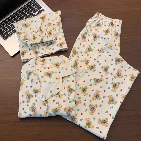 Shorts, trousers, with little bears, with short sleeve