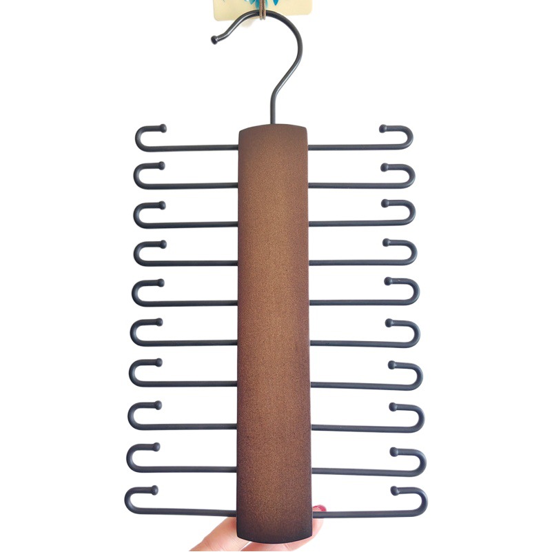 Estante de lazo de madera maciza 20 ganchos de color retro pajarita corbata cinturón colgante almacenamiento rack hombres guardarropa ahorro de espacio