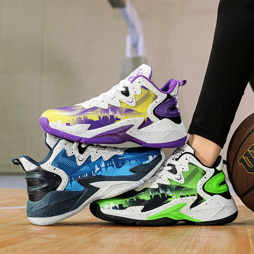 2024 New Basketball Shoes Men's Fashion Running Sports Dad Shoes Parent-Child High Top Comfortable Breathable Ball Shoes Men's Shoes