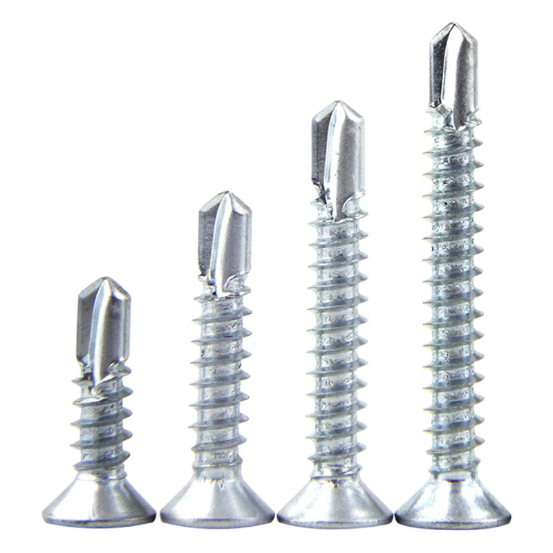Hierro galvanizado Cruz avellanada cabeza autorroscante tornillo de perforación de cabeza plana tornillo autoperforante tornillo de cola de milano cola de clavo m4.2m4.8 image 1