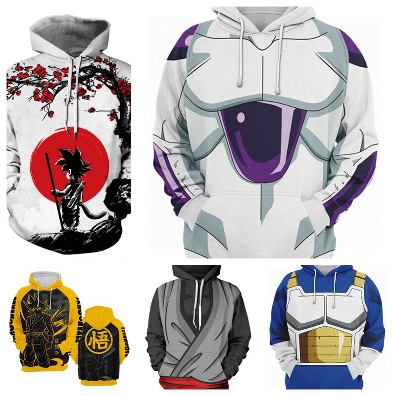 New hot Japanese Dragon Ball series 3D printing sweater cosplay anime 3D digital printing hoodie