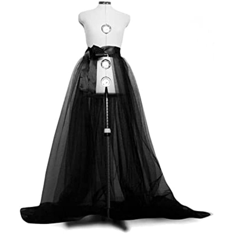 European and American Style New Style Mesh Tutu Skirt Black White Ivory Skirt Waist Lace-up Long Tail Skirt