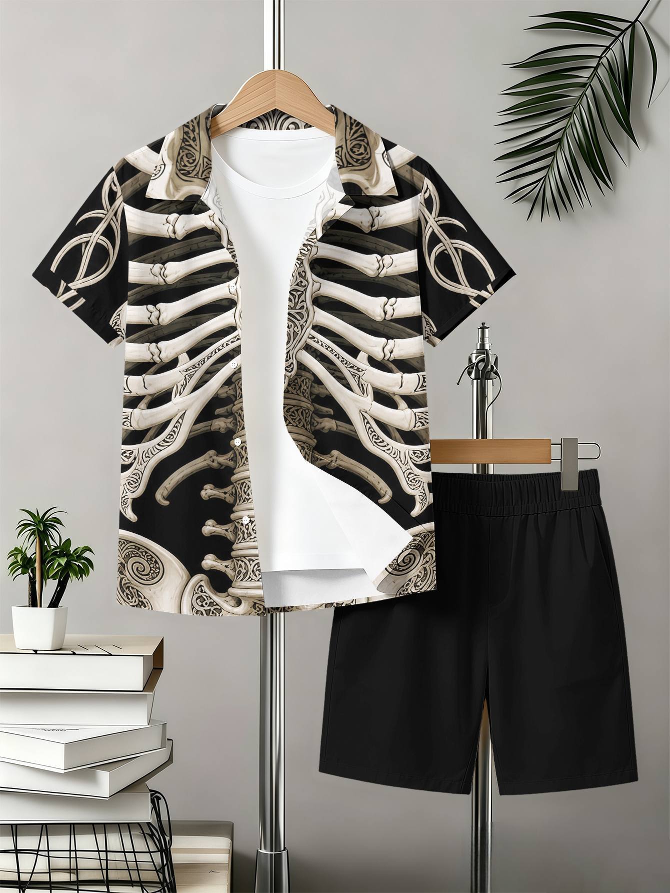 Jungen Set Mit Blumenmuster Hemd Und Shorts Für Den Sommer_voghion.com