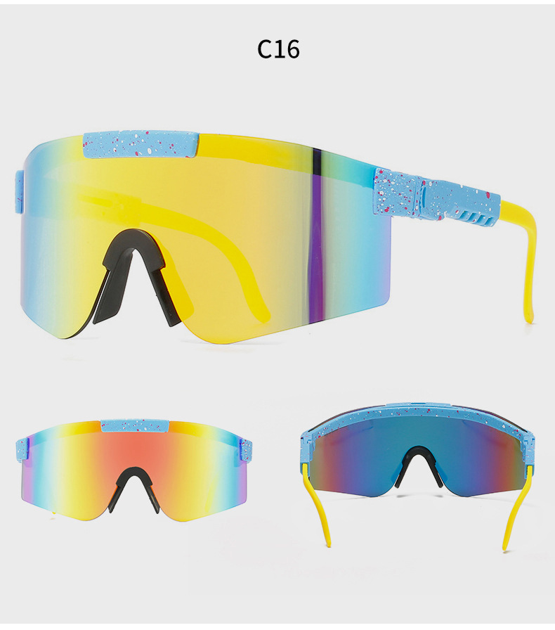 90g Weight Half Frame Glasses Structure Sunglasses Classification Tac, UV400 Protection Lens Material Biker Glasses Style Travel, Fishing Occasion All Seasons Season Unisex Gender Grey, Black Color Exaggerated Punk Streetwear Color Block Tac UV400 Protection Biker Half Frame Sports Sunglasses 22