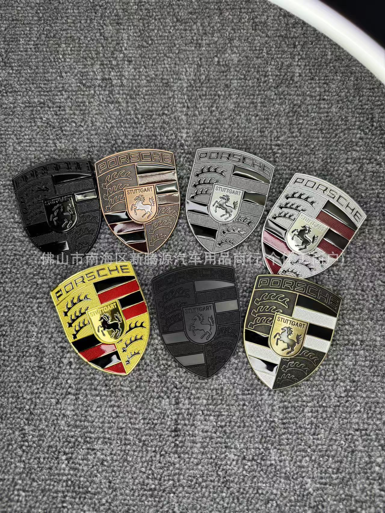 Suitable for Porsche Front Hood Emblem 911 Cayenne Macan Panamera 718 Engine Hood Sticker