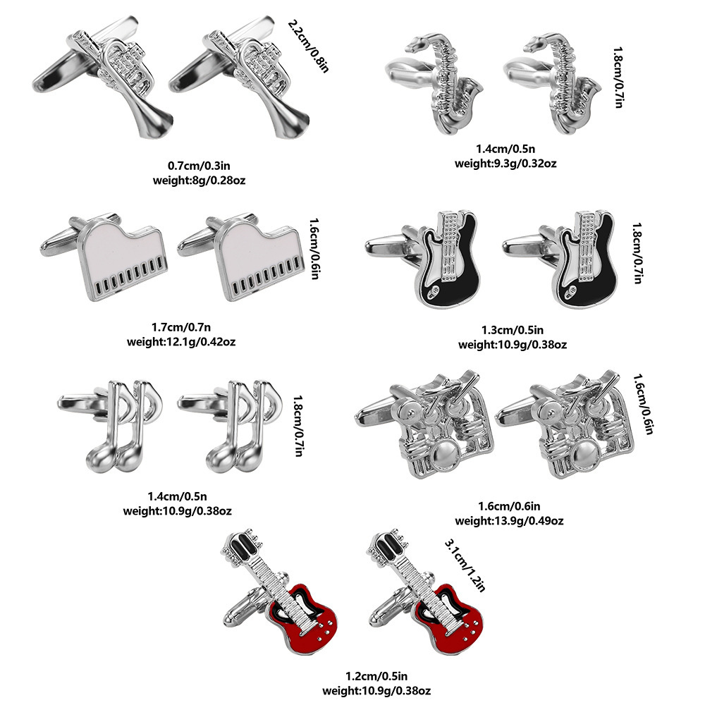music series cufflinks musical instrument note cufflinks men's French shirt cuff nails source_voghion.com