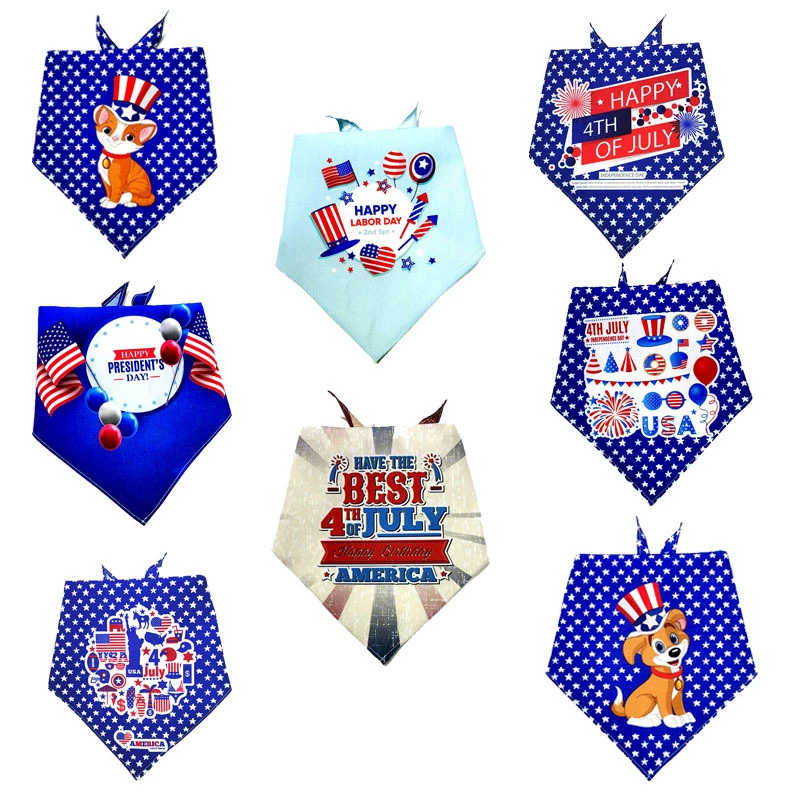 Новый Американский День Независимости любимчика слюны полотенце кошка шарф Праздник ювелирные изделия Собака треугольник полотенце трансграничные Горячие продукты сбывания