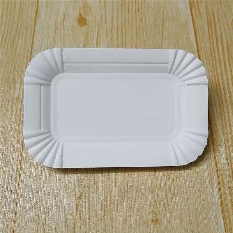 一次性纸盘厚蛋糕托纸碟花边长方形托盘烧烤水果西点盘加厚分餐盘
