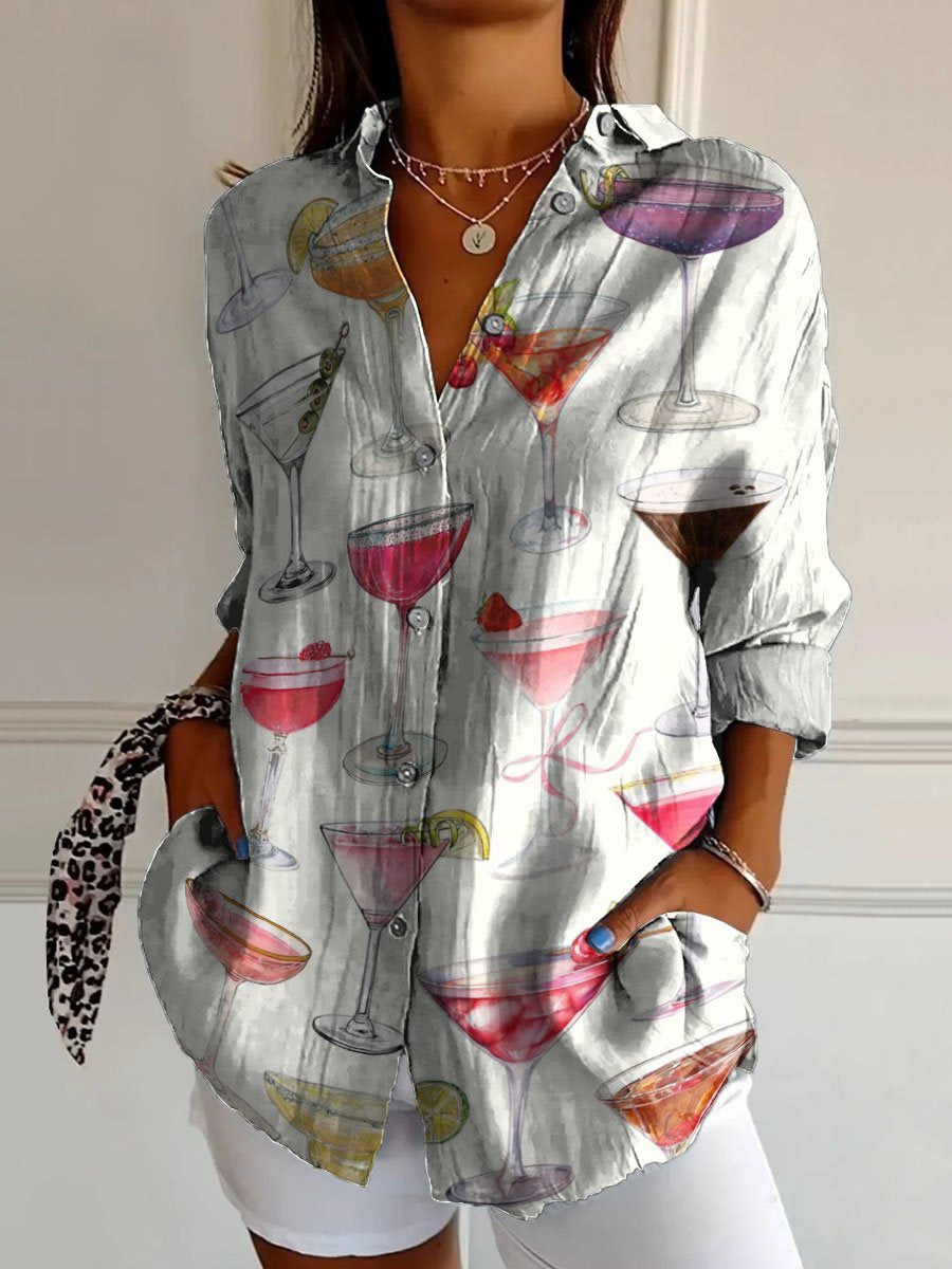 Damen Bluse Mit Blumenmuster Und Dreiviertelarm Sommerhemd_voghion.com